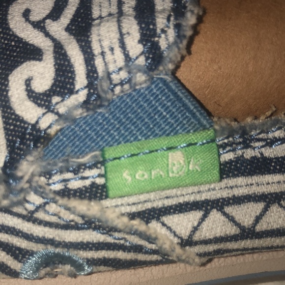 SANUK Loafers Ocean Sidewalk Surfers Sz. 3 Youth Kids or 5 Women’s or Girls - Picture 5 of 7